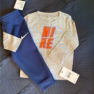 Nike Gray and Navy Kids Tracksuit